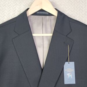 Hart Schaffner Marx Chicago Fit Wool Black Blazer Sport Coat Jacket Size 56L NWT